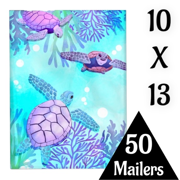 50 10X13 Poly Mailers Turtles Ocean Shipping Bags Envelopes Bags PRICE IS FIRM - Picture 2 of 9